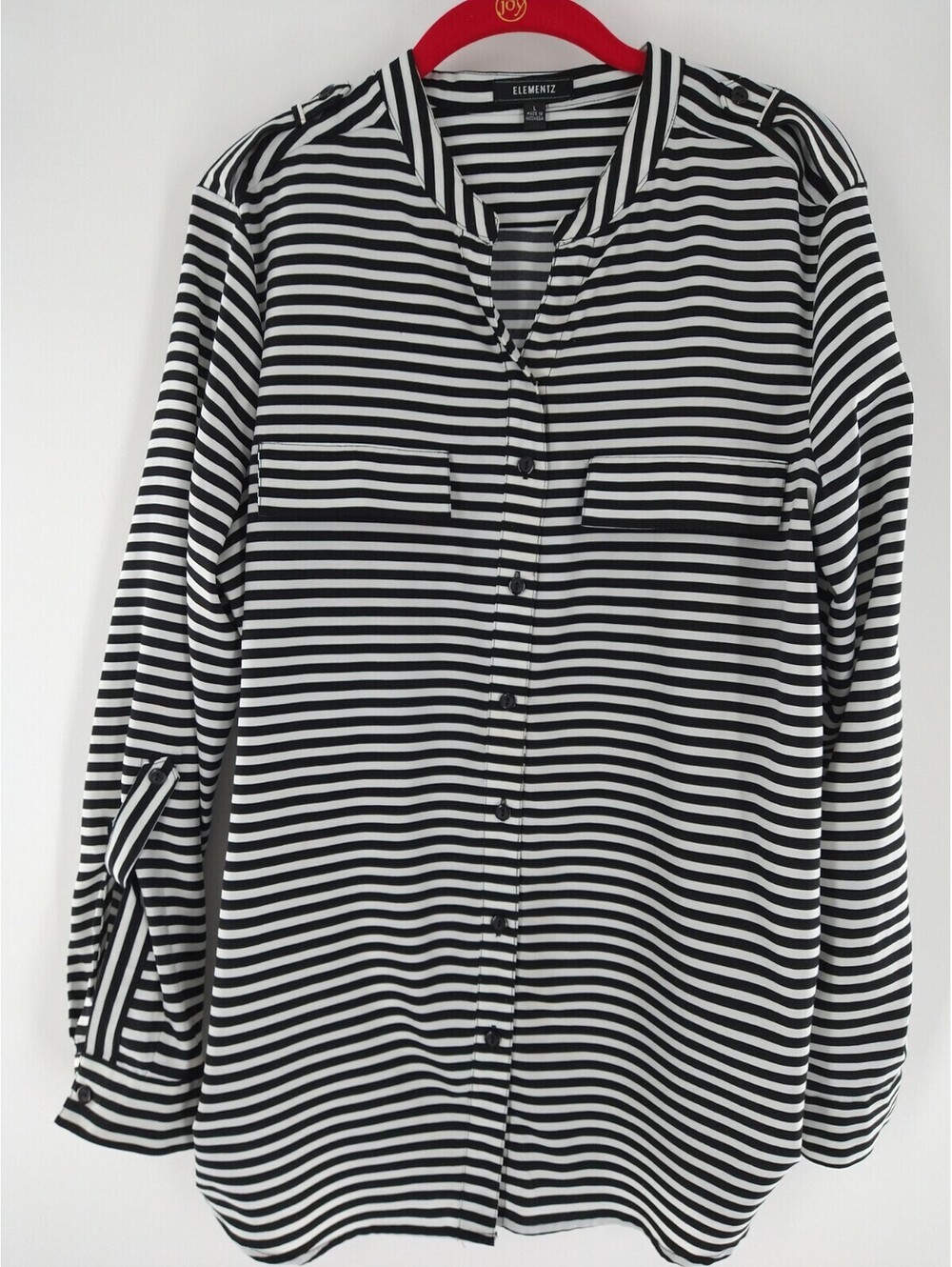 Elementz Blouse Size L Striped 067